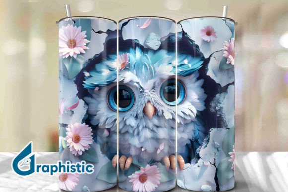 Baby Owl Break Through Tumbler Wrap 33: A Charming Graphics Asset