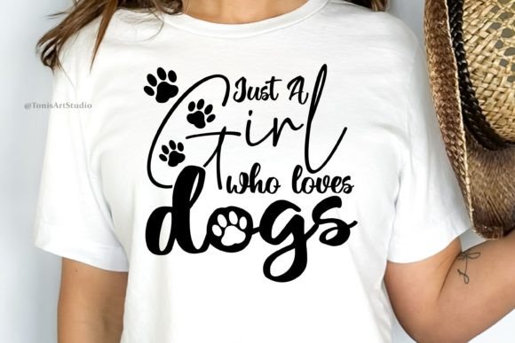 Charming Just a Girl Who Loves Dogs SVG for Crafts & Graphics