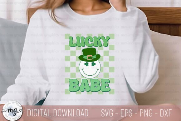 Lucky Babe - Retro St. Patrick's Day SVG for Graphics and Crafts