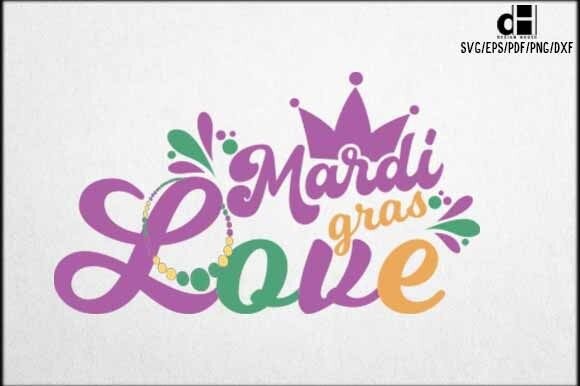 Mardi Gras Love SVG PNG: A Festive Graphics Asset for Crafts