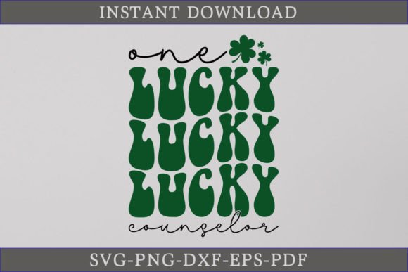 One Lucky Counselor Retro Gift Shirt SVG for Graphics and Crafts