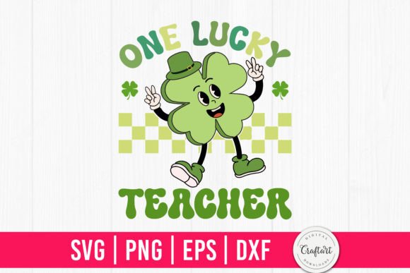 One Lucky Teacher Retro SVG: A Versatile Graphics Asset for Crafts