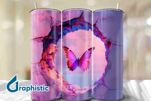 Pink Aura Butterfly Through Tumbler 39: A Graphics Gem for Backgrounds