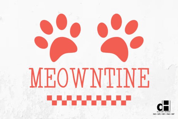 Valentine's Day Meowntine Cat SVG PNG for Graphics and Crafts