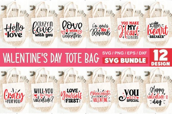 Valentine's Day Tote Bag SVG Bundle: A Crafts and Graphics Delight