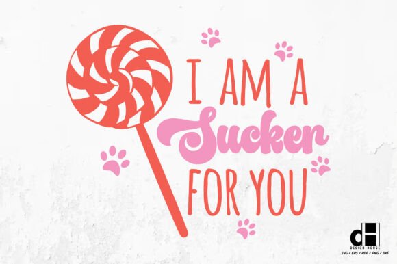 Valentine's Sucker for You Day Cat SVG: A Charming Graphics Asset for Crafts