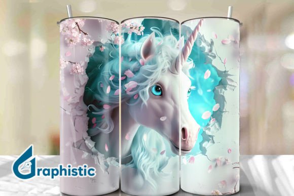 Valentine Unicorn Floral Tumbler Wrap 27: A Graphics Gem for Backgrounds