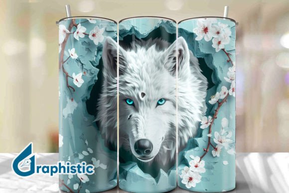 Valentine Wolf Floral Tumbler Wrap 23: A Versatile Graphic Design Asset