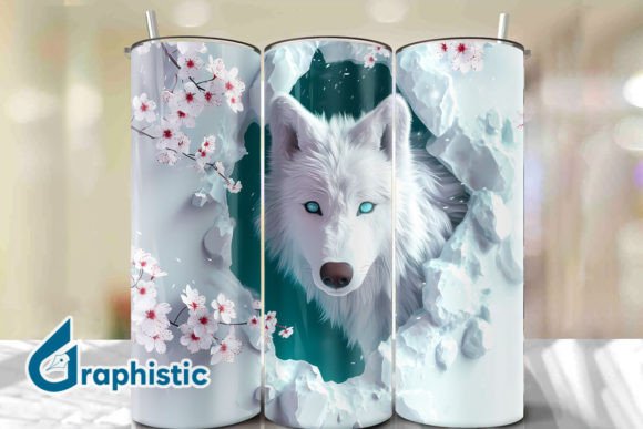 Valentine Wolf Floral Tumbler Wrap 27: A Versatile Graphic Design Asset