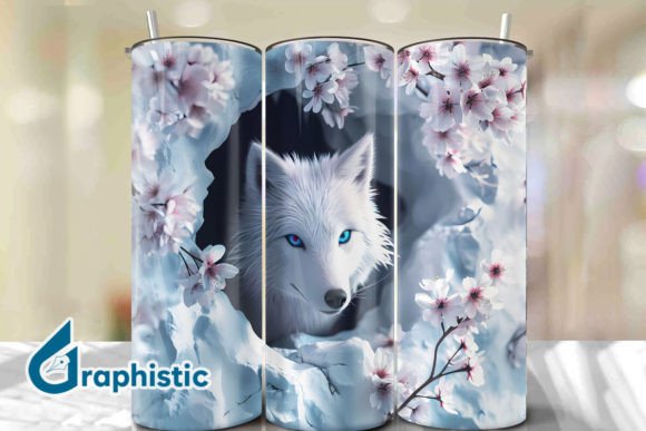 Valentine Wolf Floral Tumbler Wrap 31: Perfect for Graphics and Backgrounds