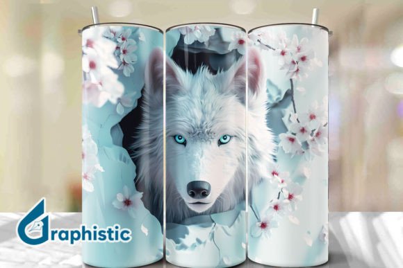 Valentine Wolf Floral Tumbler Wrap 33: A Versatile Graphics Asset