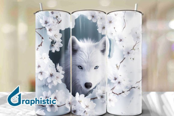 Valentine Wolf Floral Tumbler Wrap 35: A Versatile Graphics and Backgrounds Asset