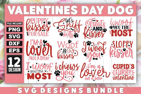 Valentines Day Dog SVG Bundle: Perfect for Graphics and Crafts